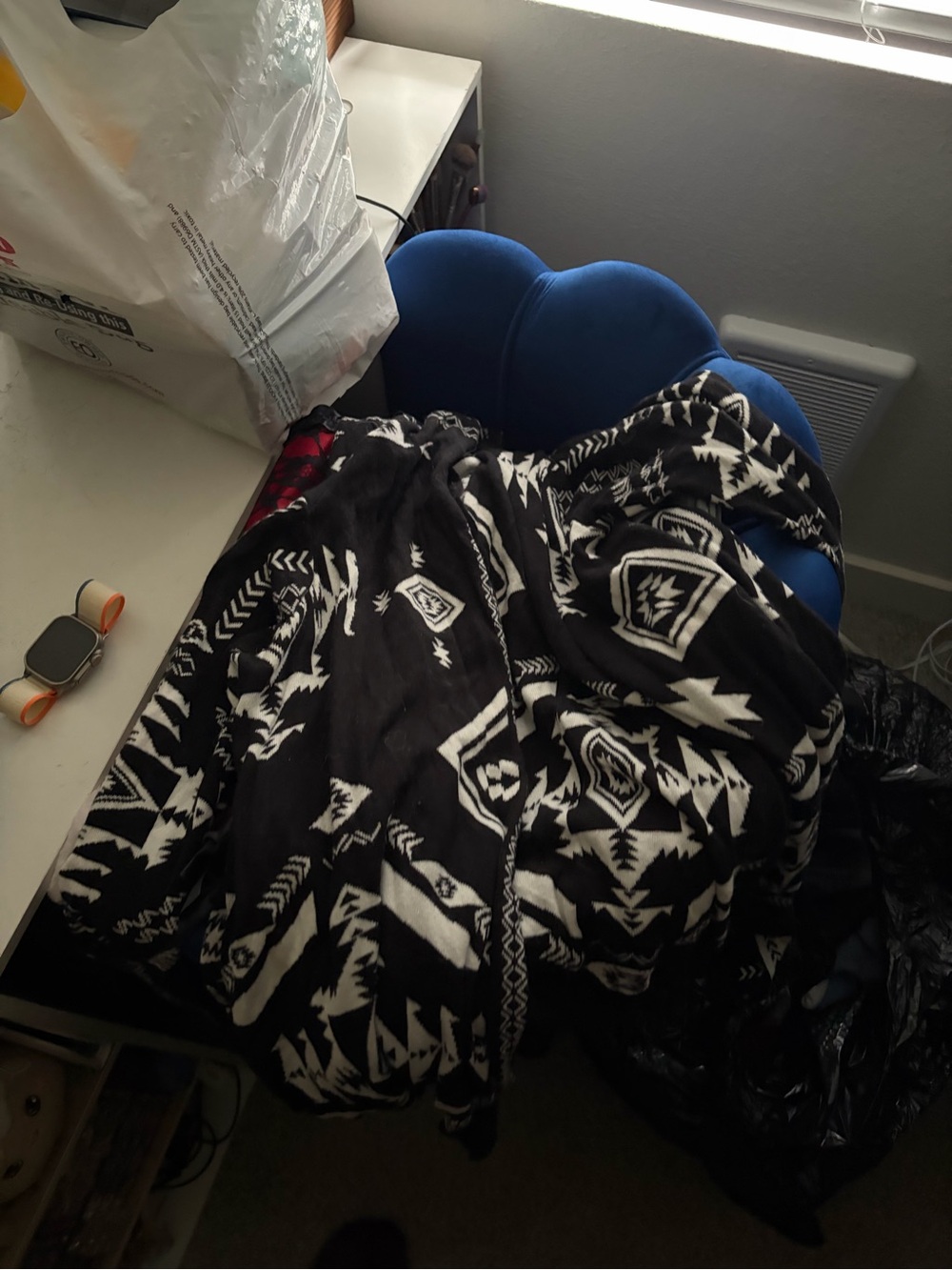 H&M Black and White Aztec Knit Cardigan
